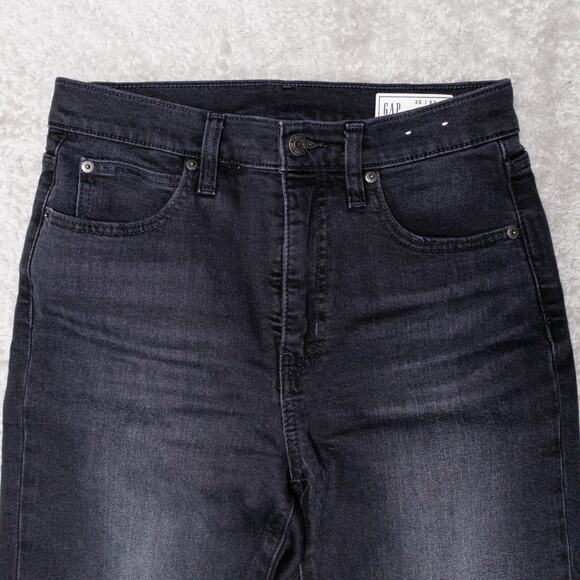 GAP Kick Fit Black High Rise Cropped Ankle Flare Jeans Denim 28 6 NWOT - Picture 10 of 15
